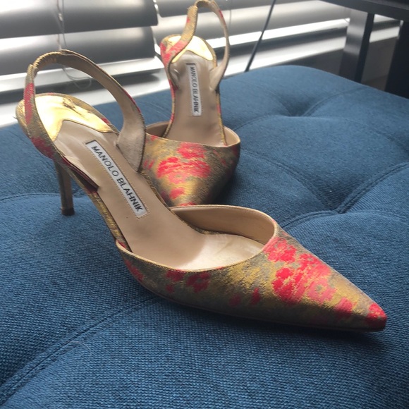 Manolo Blahnik Carolyne 70 Brocade Heels! - Picture 2 of 8